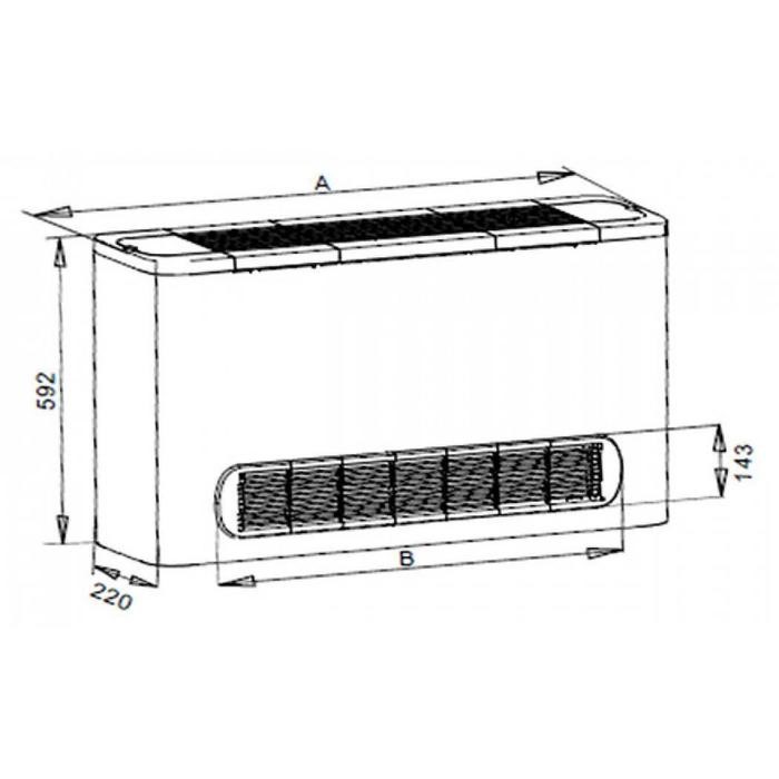 Напольно-потолочный фанкойл до 12 кВт General Climate GCX-W-05F Напольно-потолочный фанкойл до 12 кВт General Climate GCX-W-05F