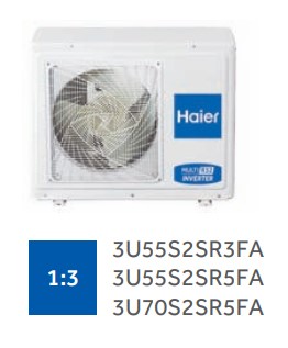 Внешний блок мульти сплит-системы на 3 комнаты Haier Free match 3U55S2SR5FA Внешний блок мульти сплит-системы на 3 комнаты Haier Free match 3U55S2SR5FA