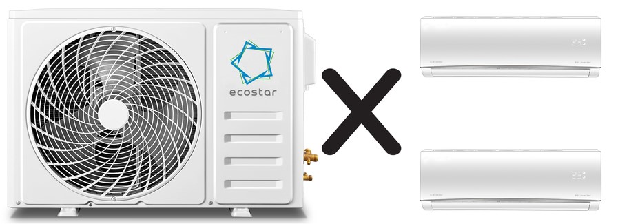 Внешний блок мульти сплит-системы на 2 комнаты ECOSTAR Ray Multi Free Match KVS-2FM18ST Внешний блок мульти сплит-системы на 2 комнаты ECOSTAR Ray Multi Free Match KVS-2FM18ST