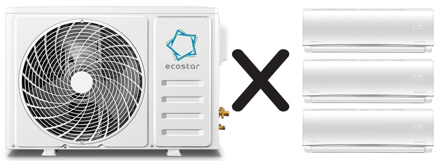 Внешний блок мульти сплит-системы на 3 комнаты ECOSTAR Ray Multi Free Match KVS-3FM24ST Внешний блок мульти сплит-системы на 3 комнаты ECOSTAR Ray Multi Free Match KVS-3FM24ST
