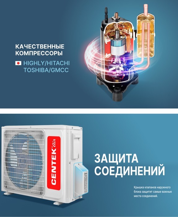 Кондиционер Centek CT-65G10 (Gray) Кондиционер Centek CT-65G10 (Gray)