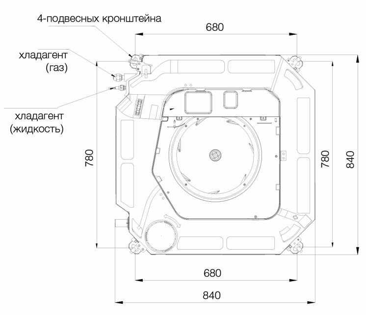 Кассетный кондиционер Excon CR-01-0712 Кассетный кондиционер Excon CR-01-0712