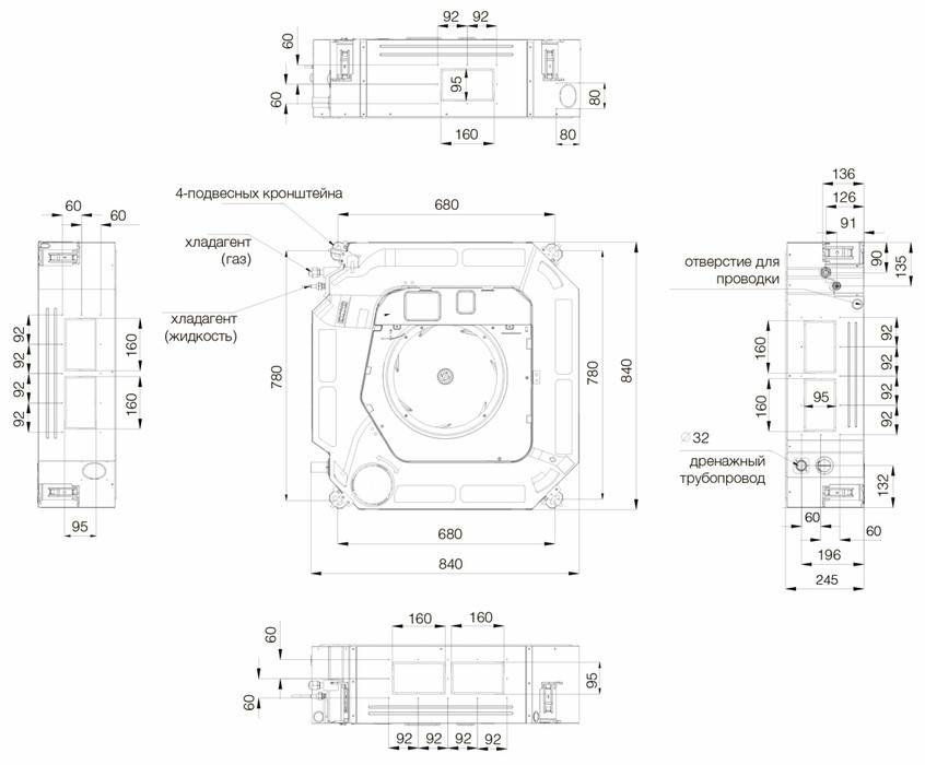 Кассетный кондиционер Excon CR-01-1022 Кассетный кондиционер Excon CR-01-1022